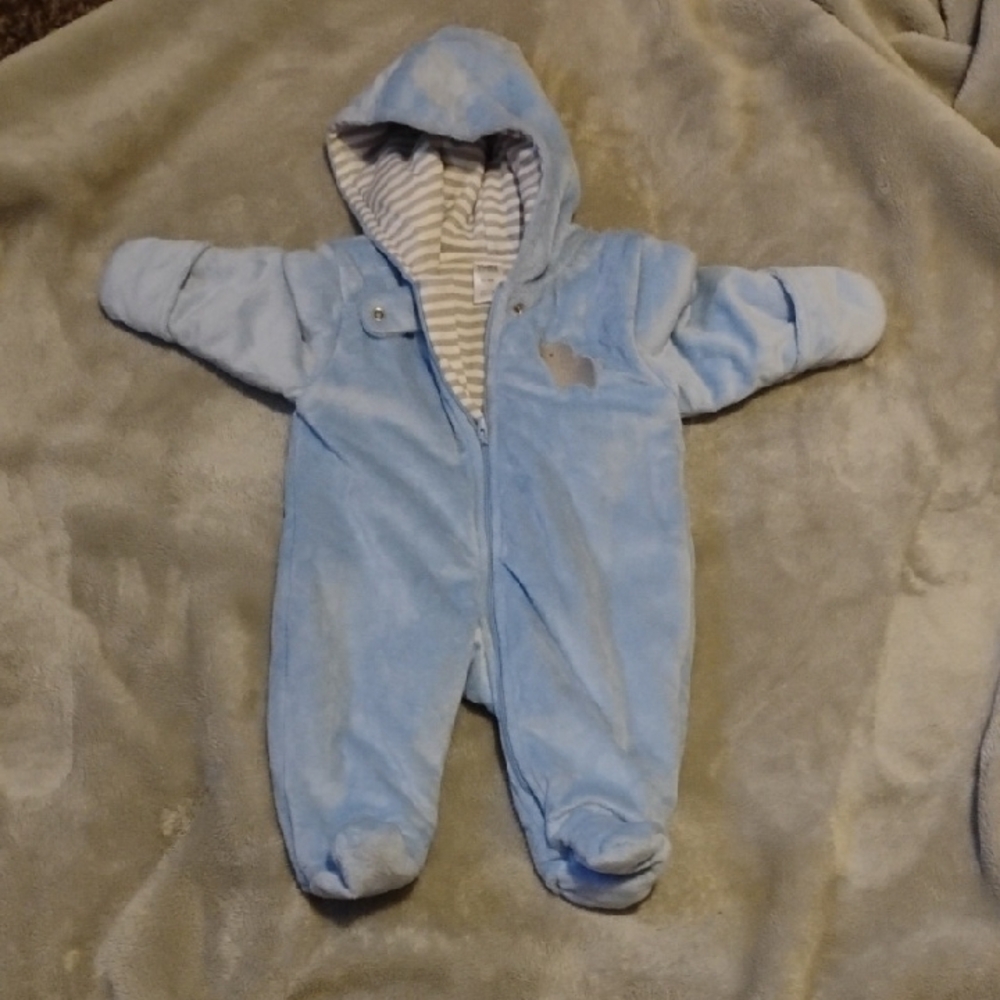 Blue Baby One Piece with Elephant Design